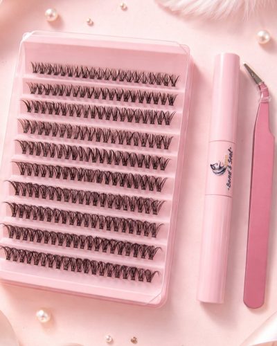 Набір накладних вій пучками 40D mix 8-16 мм з клеєм та пінцетом