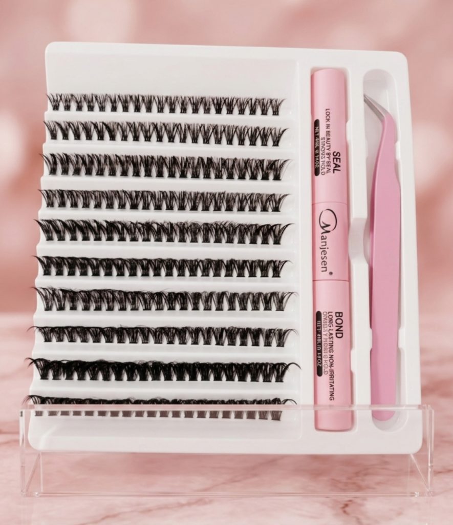 Пучкові вії від ТМ Manjesen: 200 пучків 40D в наборі з клеєм та пінцетом