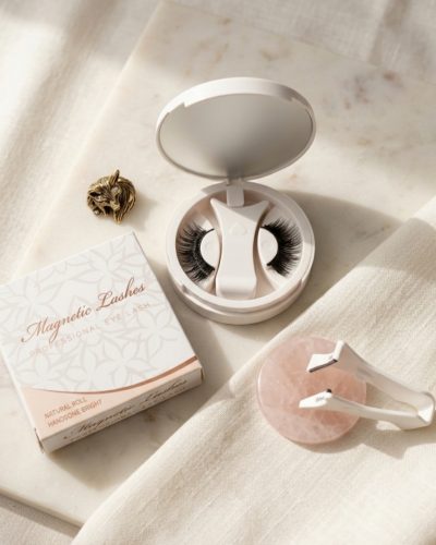 Магнітні накладні вії (натуральний вигин) — багаторазовий набір з аплікатором та футляром (ct10-1)
