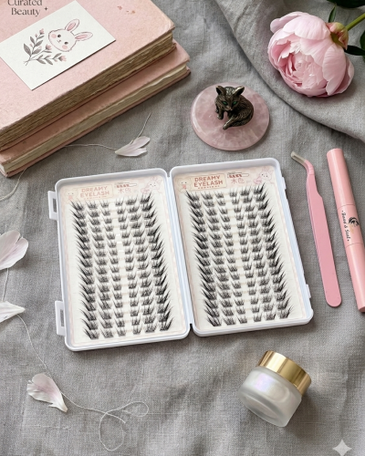 Накладні вії з ефектом погляду лисиці з клеєм та пінцетом від "Dreamy Eyelash" (192 шт)