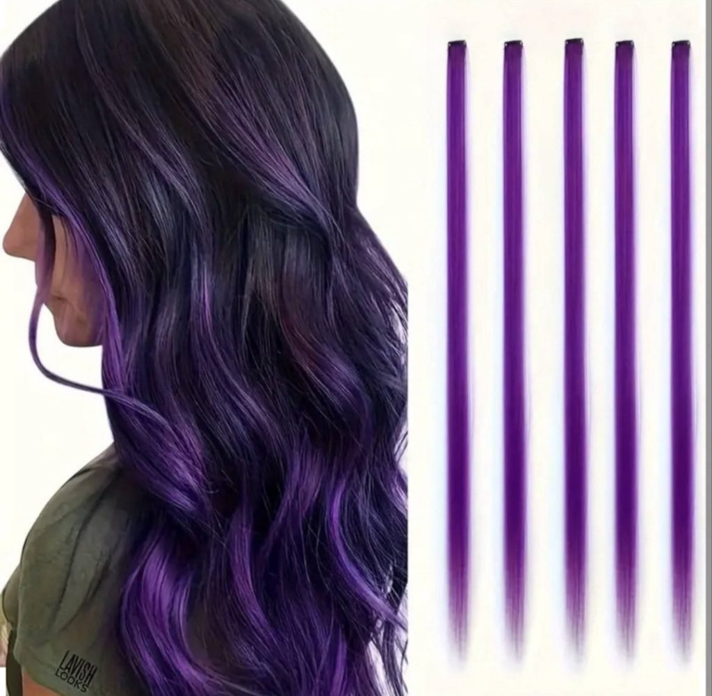 Пасма волосся (треси) фіолетові штучні 1 шт