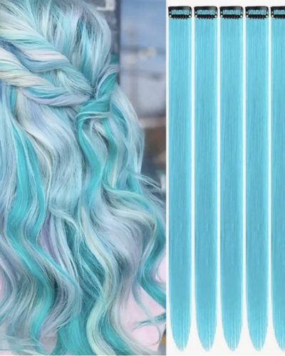 Пасма волосся (треси) небесно-блакитні штучні 1 шт
