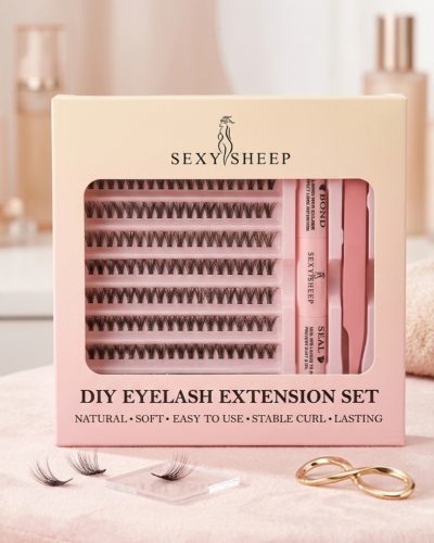 Набір для самостійного нарощування вій Sexy Sheep — Пучкові вії 30D, клей-бонд, закріплювач та пінцет